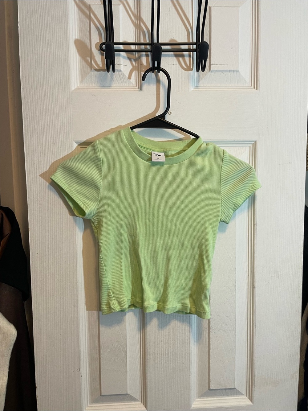 TNA Short Sleeve Ribbed Tee in Bright Green